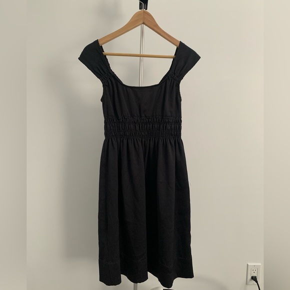 Zara Basic Black V-neck Empire Waist Dress Size XS - Picture 3 of 3
